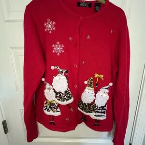 Festive Red Santa Sweater with detachable collar